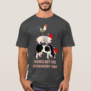 Merry Vegan Christmas FriendsNot FoodVegan Vegetar T-Shirt