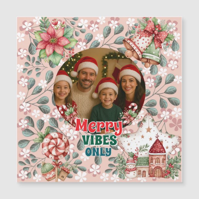 Merry Vibes Only – Funny Christmas Card  (Front)