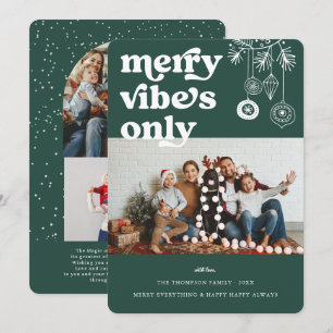 Merry Vibes Only Retro Christmas Photo Holiday