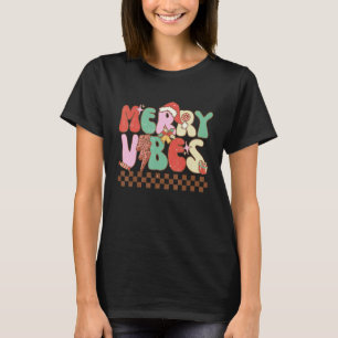 Merry Vibes Retro Christmas Candy Cane Christmas v T-Shirt