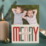 Merry Vintage script Photo Christmas  Holiday Card<br><div class="desc">Make yours this Merry Vintage script Photo Christmas Holiday Card  for the Christmas season. DM if you need help!</div>