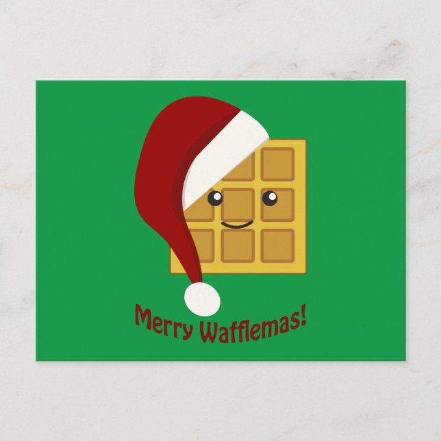 Merry Wafflemas Christmas Waffle Holiday Postcard (Front)