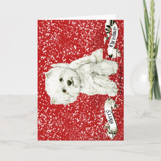 Merry Westie Christmas Holiday Card (Front)
