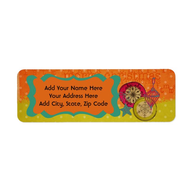 Merry Whimsical Christmas Return Address Labels (Front)