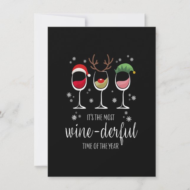 Merry Winemas, It's the Most Wine-derful Time Of T Invitation (Front)