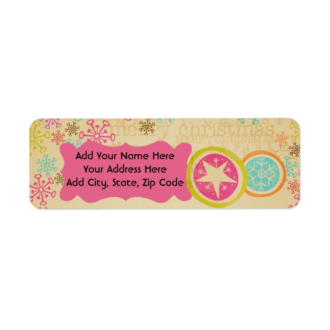 Merry Winter Snowflakes Return Address Labels (Front)
