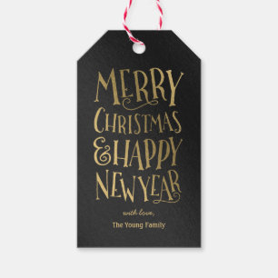 Merry Wishes Editable Colour Holiday Gift Tags