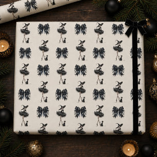 Merry Witchmas Deluxe – Gothic Witch & Ribbon Wrapping Paper