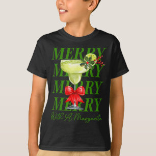 Merry With A Margarita Christmas Drinking Margarit T-Shirt