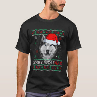 Merry Wolfmas Merry Wolf Ugly T-Shirt