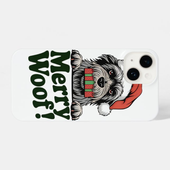 merry woof christmas dog iPhone case (Back Horizontal)