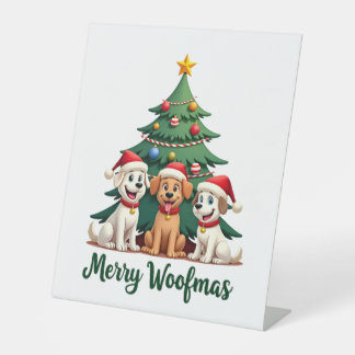 Merry Woofmas (2) Pedestal Sign