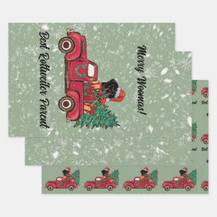 Merry Woofmas! Best Rottweiler Mom Personalized Wrapping Paper Sheet