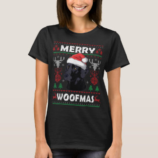 Merry Woofmas Black Lab Christmas Dog Lover Xmas G T-Shirt