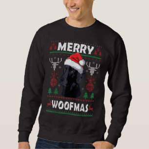 Merry Woofmas Black Lab Christmas Dog  Xmas Sweatshirt