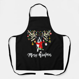 Merry Woofmas Boston Terrier Reindeer Christmas Do Apron