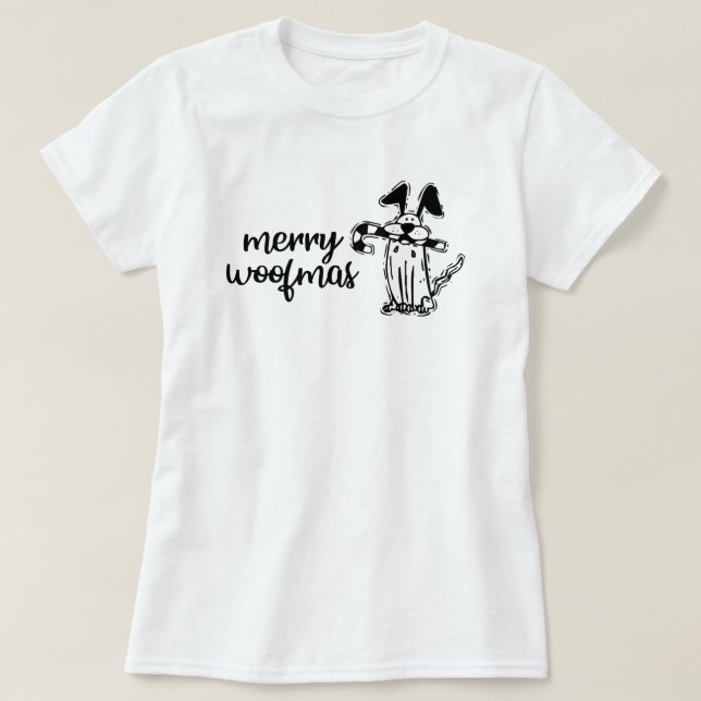 Merry Woofmas Chien Noël T-shirt (Design devant)
