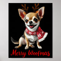 Merry Woofmas Chihuahua Dog Meme In Reindeer Antle
