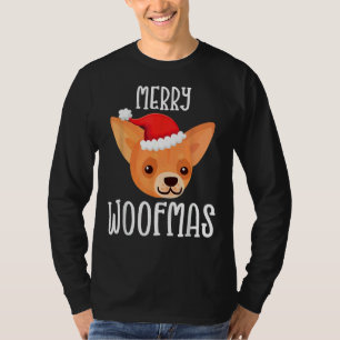 Merry Woofmas Chihuahua Puppy Santa Dog Christmas T-Shirt
