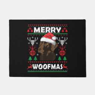 Merry Woofmas Chocolate Christmas Labrador Lover Doormat