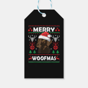 Merry Woofmas Chocolate Christmas Labrador Lover Gift Tags