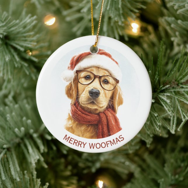 Merry Woofmas | Custom Dog Photo Ornament (Tree)