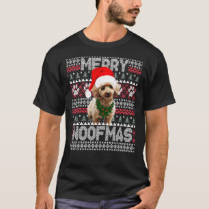 Merry Woofmas Cute Poodle With Santa Hat Relaxed F T-Shirt