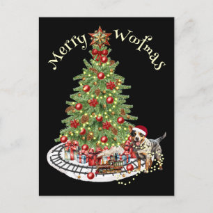 Merry Woofmas Dog Design- Australian Cattle Dog Postcard