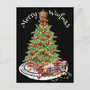 Merry Woofmas Dog Design- Dachshund Postcard