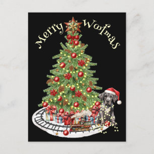 Merry Woofmas Dog Design- Great Dane Postcard