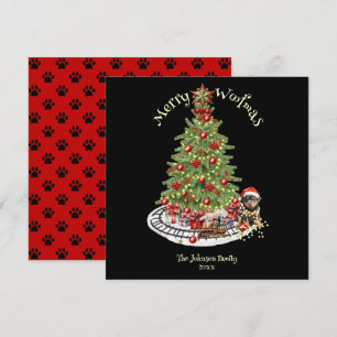 Merry Woofmas Dog Design- Rottweiler Holiday Card