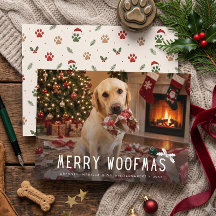Merry Woofmas Dog Funny Photo Christmas