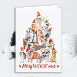 Merry Woofmas Dog Lover Christmas Pet Business  Holiday Card<br><div class="desc">Send christmas greetings this holiday season with this cute Christmas tree dogs in a watercolor design. This dog lover holiday card features dogs of variety of breeds in santa hats. Personalize with message and family or business name. This dog christmas card is perfect for dog lovers, pet business, veterinarians, veterinary...</div>