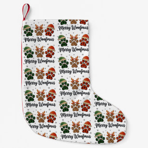 Merry Woofmas Dog Paw Christmas Cute Xmas Lights Small Christmas Stocking