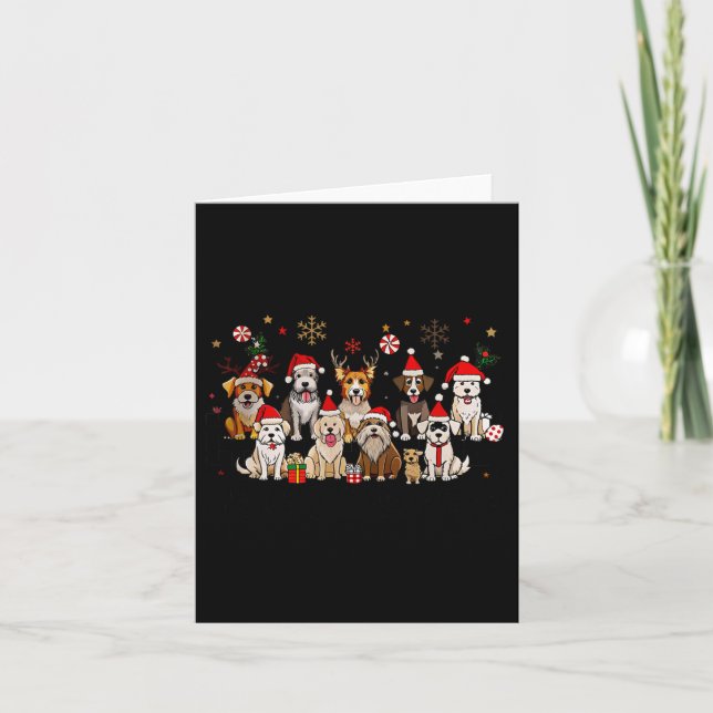 Merry Woofmas Funny Dogs Christmas  Card (Front)
