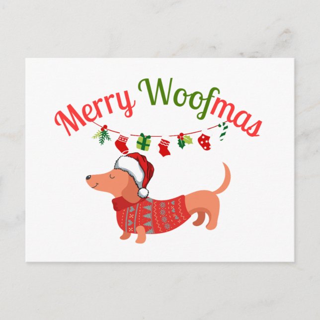 Merry WOOFmas Holiday Postcard (Front)