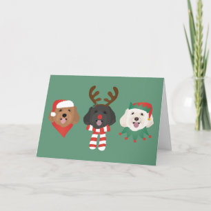 Merry Woofmas Maltipoo Christmas Dogs Holiday Card