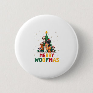 Merry Woofmas - Merry Christmas For Dog Lovers (1) 2 Inch Round Button
