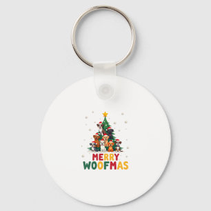 Merry Woofmas - Merry Christmas For Dog Lovers (1) Keychain