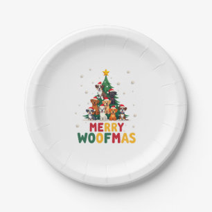 Merry Woofmas - Merry Christmas For Dog Lovers (1) Paper Plate