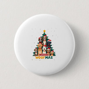 Merry Woofmas - Merry Christmas For Dog Lovers (2) 2 Inch Round Button