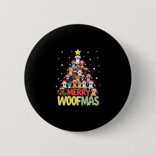 Merry Woofmas - Merry Christmas For Dog Lovers (3) 2 Inch Round Button