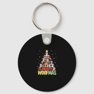 Merry Woofmas - Merry Christmas For Dog Lovers (3) Keychain