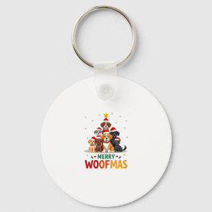 Merry Woofmas - Merry Christmas For Dog Lovers (3) Keychain