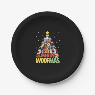 Merry Woofmas - Merry Christmas For Dog Lovers (3) Paper Plate