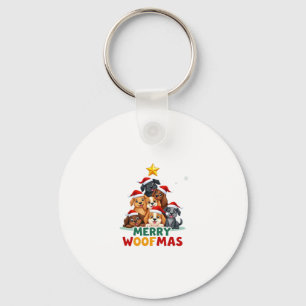 Merry Woofmas - Merry Christmas For Dog Lovers (4) Keychain