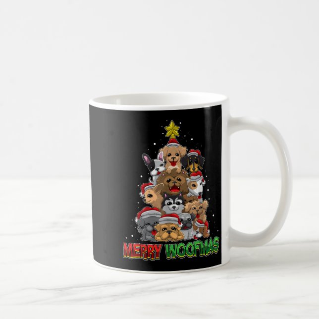 Merry Woofmas - Merry Christmas For Dog Lovers  Coffee Mug (Right)