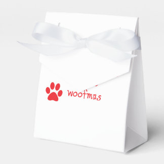 Merry Woofmas Paw Print Red Statement Ceramic Orna Favor Box