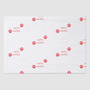 Merry Woofmas Paw Print Red Statement Tissue Paper