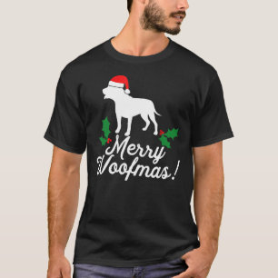 Merry Woofmas Pit Bull Christmas Dog T-Shirt